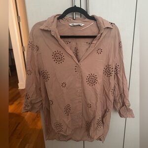 Zara pink blouse with cut out detailing